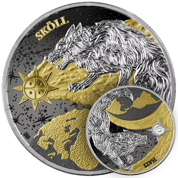 Ragnarok: Sköll & Hati Geminus 2 x 1 oz Plata 2024 Moneda Dorada