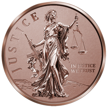 Moneda de cobre Lady Justice 5 onzas de cobre 2026 Reverse Proof