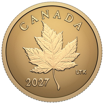 Moneda de oro Iconic Maple Leaf 0,5 g de oro 2026 Reverse Proof