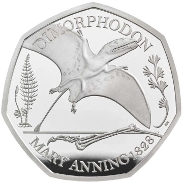 Tales of the Earth: Dimorphodon 50p Plata 2021 Proof