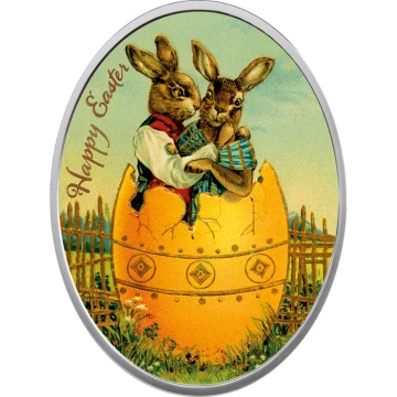 Moneda de Plata de Niue Fabergé Eggs - Huevo de Pascua coloreado 1 $ plata 2024 Proof