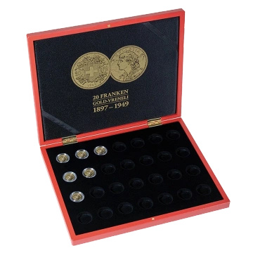 Leuchtturm - Estuche para 28 monedas de oro tipo 20 Francos Suizos Vreneli 1897 -1949