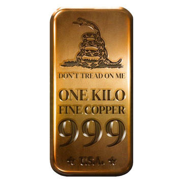 Lingote de cobre Don't Tread on Me 1000 gramos Cobre