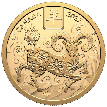 Moneda de oro Lunar Year of the Goat 1/2 onza de oro 2027 Proof