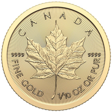 Hoja de arce canadiense 1/10 oz Oro 2024