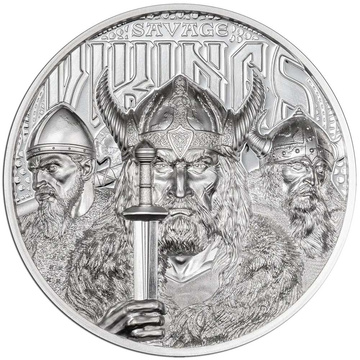 Islas Cook: Vikingos salvajes 1 onza de plata 2026 Proof