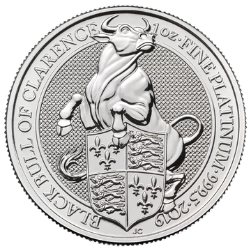 Bestias de la Reina Toro Negro de Clarence 1 oz Platino 2019