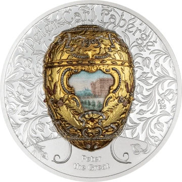 Mongolia: Peter Carl Fabergé – Pedro el Grande, chapado en oro, 2 onzas de plata, 2026, calidad Proof.