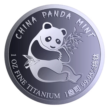 Panda Chino 1 Onza Titanio 2026﻿