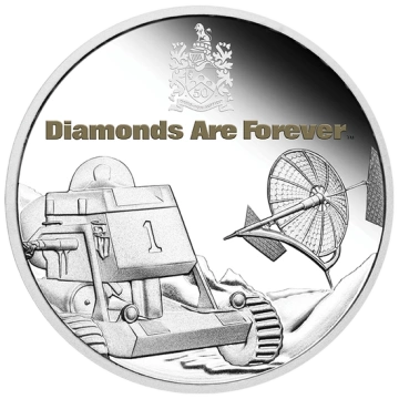 Tuvalu: Los diamantes son para siempre película de color 50 aniversario 1 oz Plata 2021 Proof