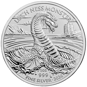 The Royal Mint: Criaturas legendarias – Monstruo del Lago Ness, 1 onza de plata, 2026