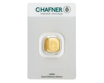 Lingote de oro C Hafner 1 onza fundido