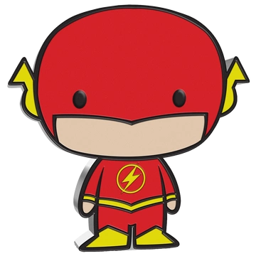 Niue: DC Comics - Chibi Coin de Flash coloreada, 1 onza de plata, 2020, Proof