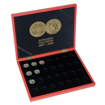 Leuchtturm - Estuche para 28 monedas de oro tipo 20 Francos Suizos Vreneli 1897 -1949