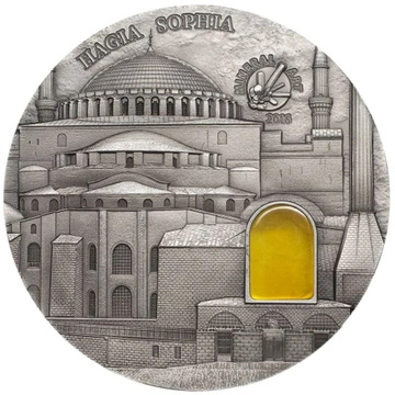 Palau: Mineral Art - Hagia Sophia 2 oz Plata 2016 Antiqued Coin