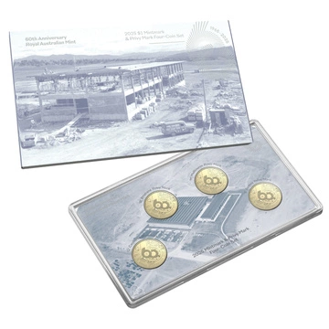 Set de 4 Monedas: 60 Aniversario de la Royal Australian Mint Bronce de Aluminio 2025 Mintmark & Privy Mark 