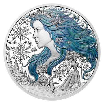 Niue: Book Templates - H. C. Andersen - La Reina de las Nieves coloreada 29 gramos Plata 2025 Proof