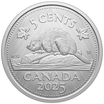 Canadá: Tributo - W Mint Mark "Castor" 5-centavos Plata 2025 Specimen