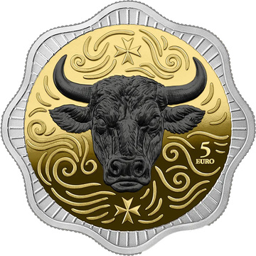 Malte Maltese Ox 1 oz argent plaqué or 2025