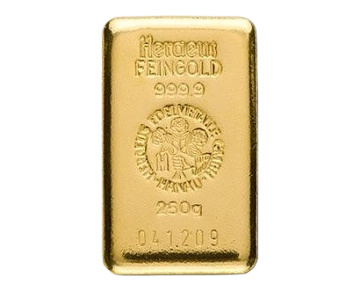Lingot d'or 250 grammes
