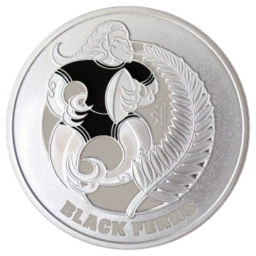 Black Ferns colorée 1 once d'argent 2022 Proof