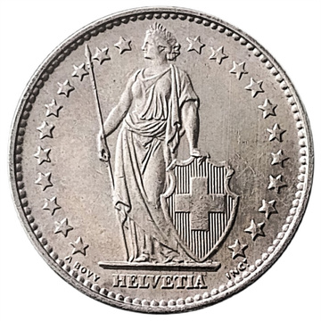 Monnaie en Argent Suisse 2 Francs Argent Ag. 835 Différentes Années