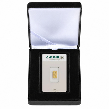 Lingot d’or de 1 g C.Hafner en écrin – coffret cadeau
