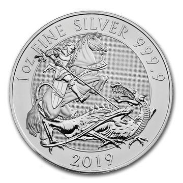 Saint Georges et le dragon 1 once d'argent 2019