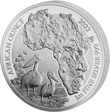 Rwanda : African Ounce - Pélican 1 once d'argent 2022 Proof