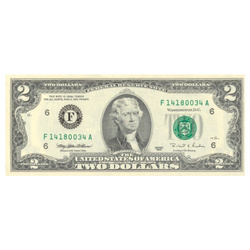 Billet de banque américain 2 dollars (2 dollars américains / 2 USD) UNC
