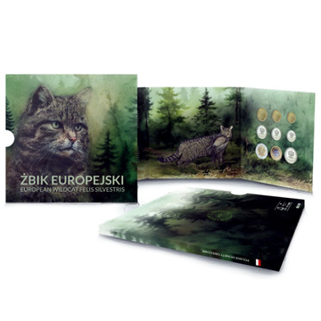 Pièces de monnaie polonaises en circulation « Żbik Europejski » - ensemble de pièces 1 gr - 5 zł 2023