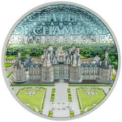 Îles Cook : Château de Chambord coloré 2 onces d'argent 2024 Proof Ultra High Relief