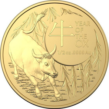 Monnaie royale australienne : Lunar - Année du buffle 1/2 once d'or 2021