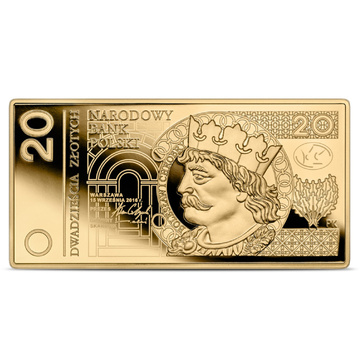 Billets polonais en circulation – billet de 20 zł Gold 2024 Proof
