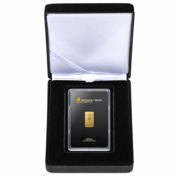Lingot d’or de 5 g Heimerle Meule en écrin – coffret cadeau