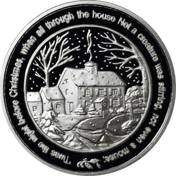 Twas The Night Before Christmas 1 once d'argent ronde