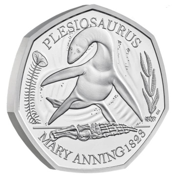 Contes de la Terre : Plesiosaurus 50 pence d'argent 2021 Proof