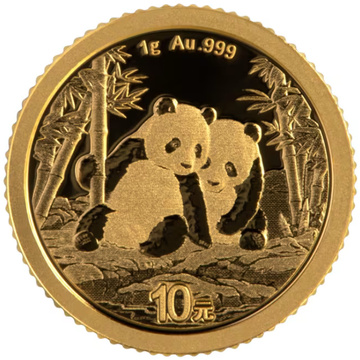 Panda chinois 1 gramme d'or 2026