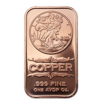 Lingot de cuivre Walking Liberty 1 oz