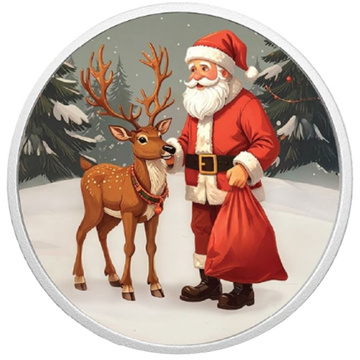 Atelier du Père Noël coloré 1 oz Argent 2025 Preuve