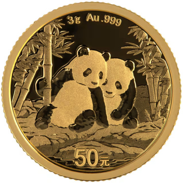 Panda chinois 3 grammes d'or 2026