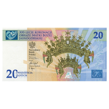 Billets de banque NBP « 300e anniversaire du couronnement de l'image de Notre-Dame de Jasna Góra » 20 zł 2017