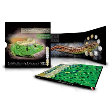 Pièces de monnaie polonaises en circulation « Lézard » - ensemble de pièces 1 gr - 5 zł 2013