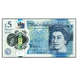 Billet de 5 livres sterling - Reine Elizabeth II (5 pound / 5 GBP) En circulation
