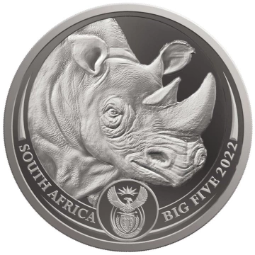 Big Five II : Rhino 1 once de platine 2022 Proof