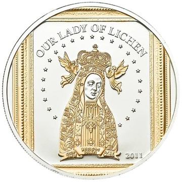 Palau : Notre-Dame de Licheń plaquée or 1/2 once d'argent 2011 Proof