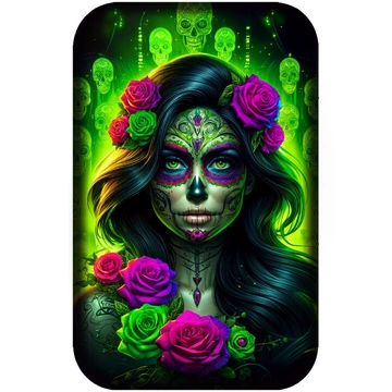 Lingot Asturmint : Dia de los Muertos « Radioactive Catrina » coloré 2 onces d'argent 2025 Antique Finish