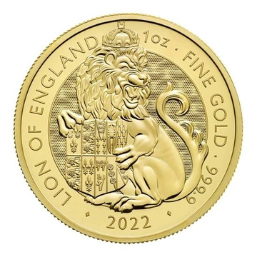 Les bêtes royales Tudor : Lion d'Angleterre 1 once d'or 2022