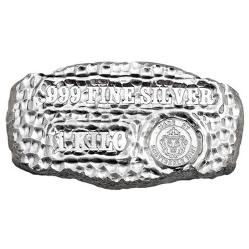 Lingot Tombstone Nugget 1000 grammes d'argent