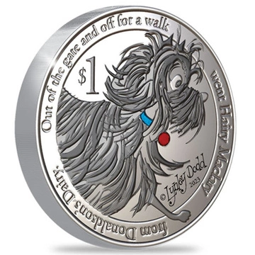 Nouvelle-Zélande : Hairy Maclary de la laiterie Donaldson 1 once de cuivre-nickel colorée 2023